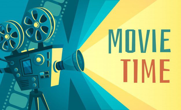 Movie Time Poster Vintage Cinema Film Projector Home Movie Theater Retro Camera Illustration 102902 1880